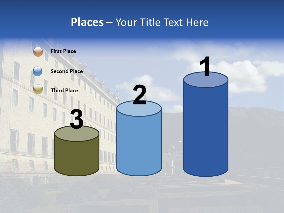 El Escorial Monastery, View From The Garden, Madrid, Spain PowerPoint Template