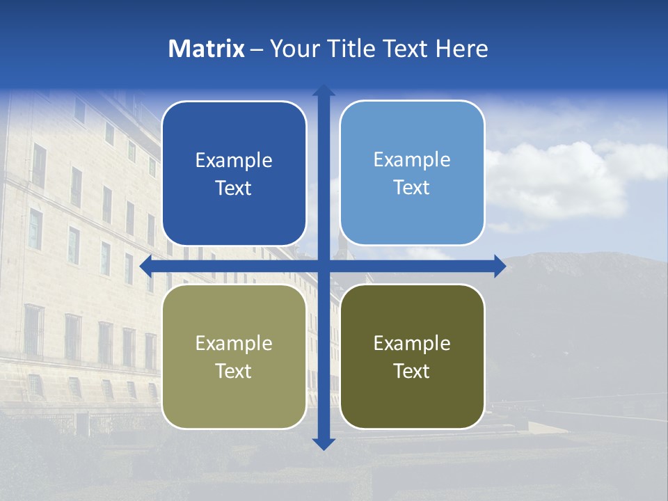 El Escorial Monastery, View From The Garden, Madrid, Spain PowerPoint Template