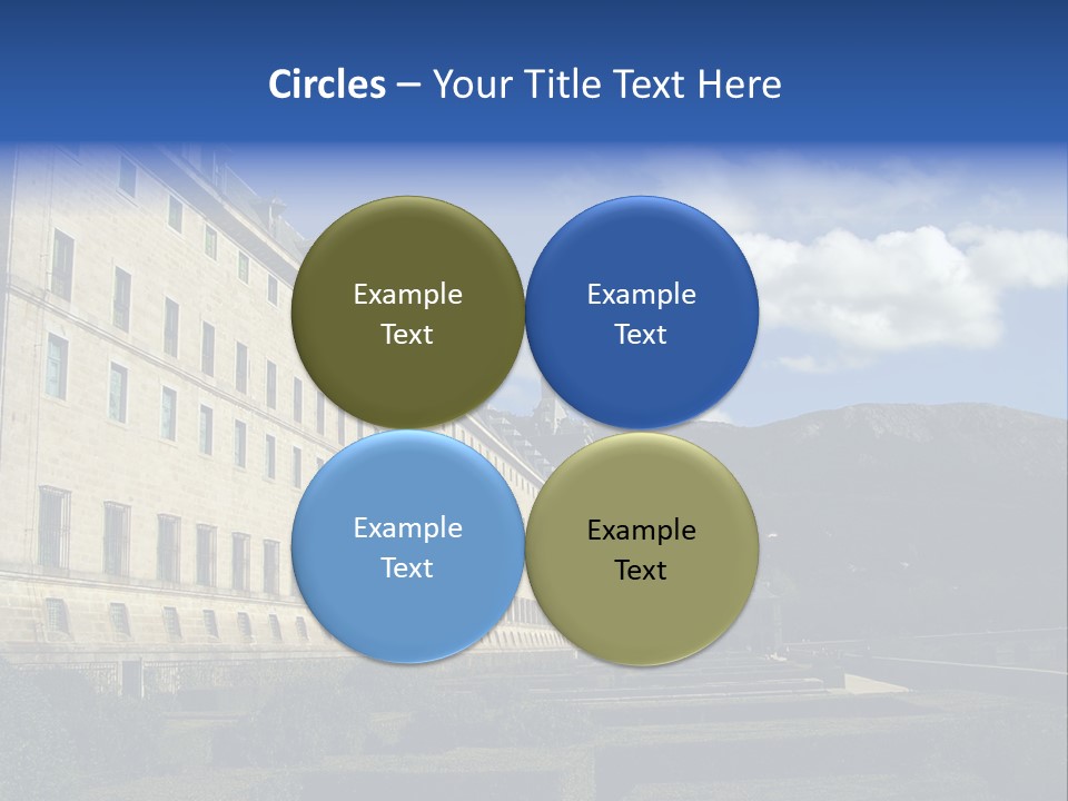 El Escorial Monastery, View From The Garden, Madrid, Spain PowerPoint Template