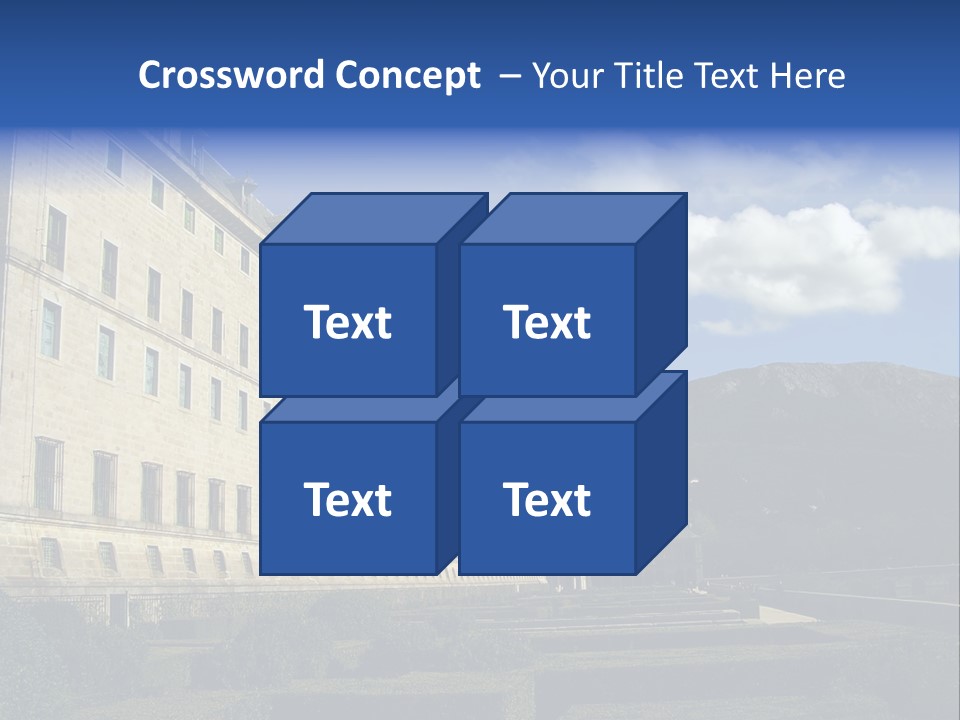 El Escorial Monastery, View From The Garden, Madrid, Spain PowerPoint Template