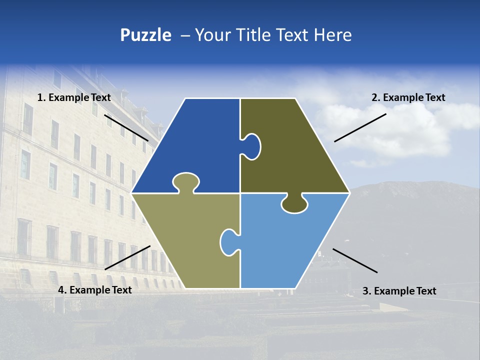 El Escorial Monastery, View From The Garden, Madrid, Spain PowerPoint Template