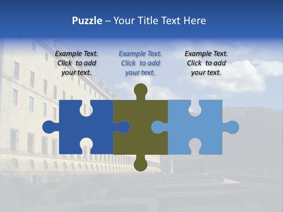 El Escorial Monastery, View From The Garden, Madrid, Spain PowerPoint Template