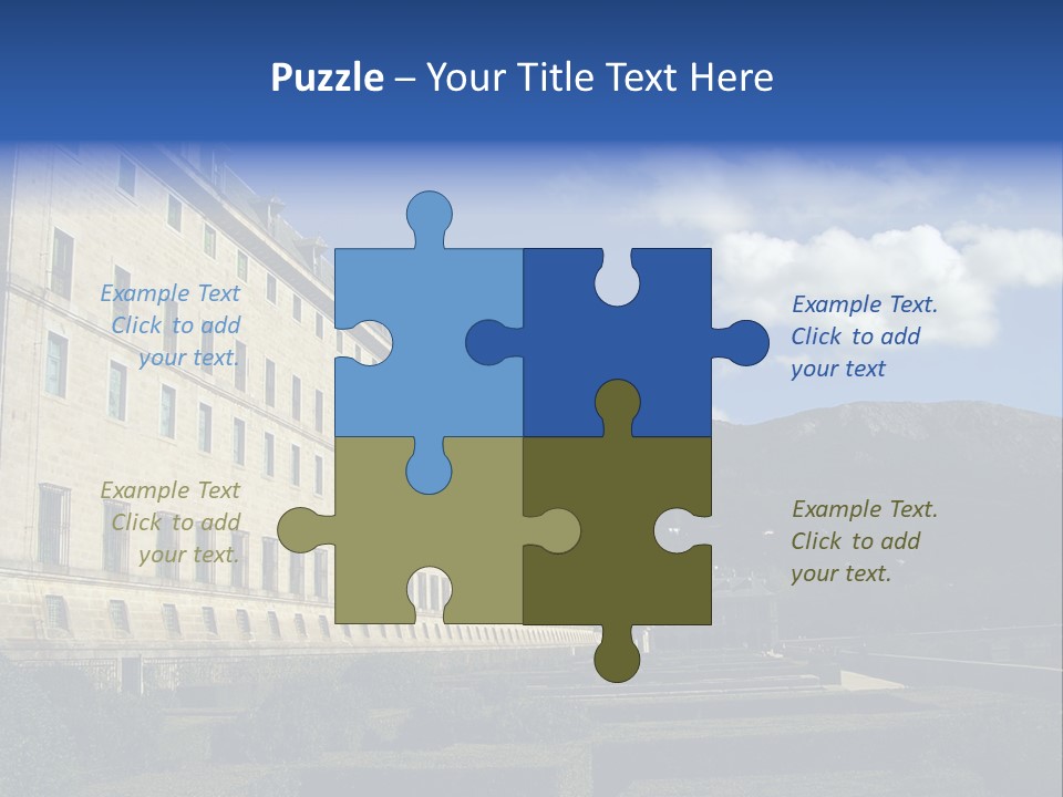 El Escorial Monastery, View From The Garden, Madrid, Spain PowerPoint Template