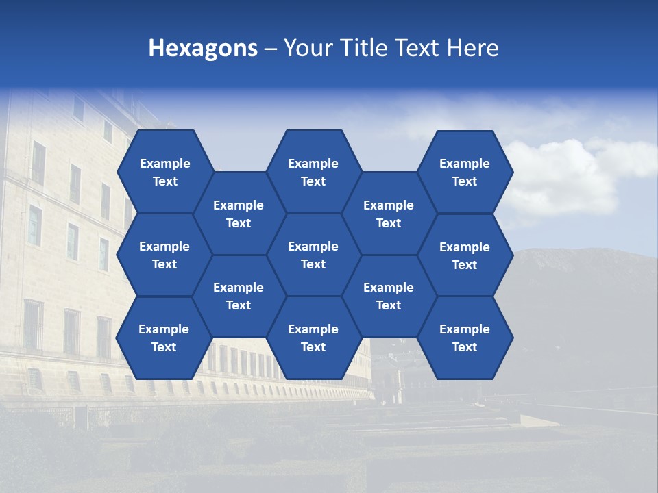 El Escorial Monastery, View From The Garden, Madrid, Spain PowerPoint Template