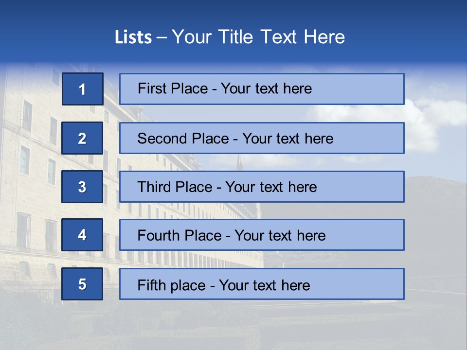 El Escorial Monastery, View From The Garden, Madrid, Spain PowerPoint Template