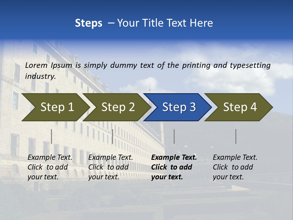 El Escorial Monastery, View From The Garden, Madrid, Spain PowerPoint Template