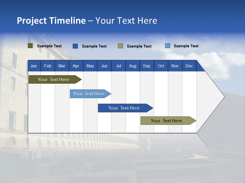 El Escorial Monastery, View From The Garden, Madrid, Spain PowerPoint Template