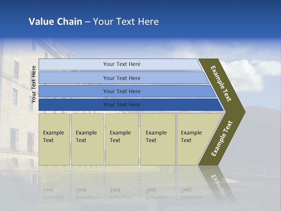 El Escorial Monastery, View From The Garden, Madrid, Spain PowerPoint Template