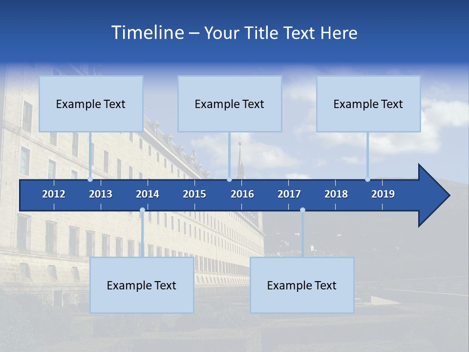 El Escorial Monastery, View From The Garden, Madrid, Spain PowerPoint Template