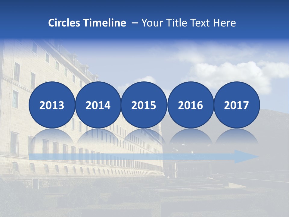 El Escorial Monastery, View From The Garden, Madrid, Spain PowerPoint Template