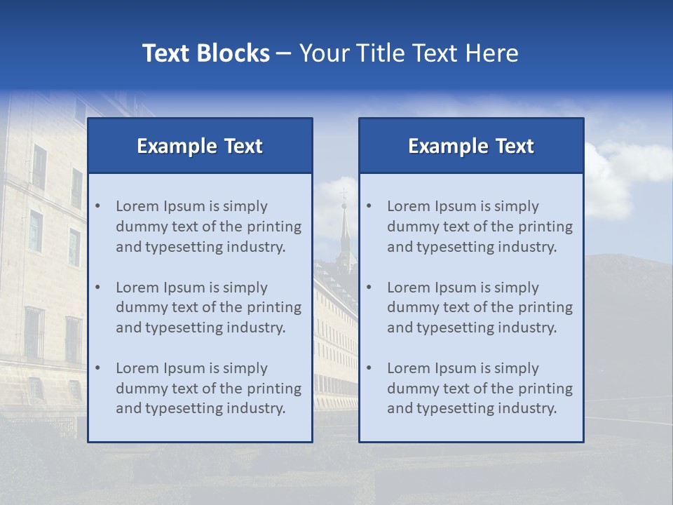 El Escorial Monastery, View From The Garden, Madrid, Spain PowerPoint Template