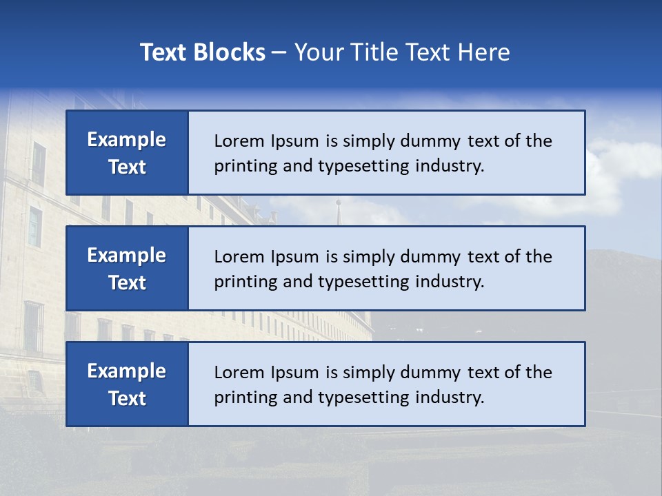 El Escorial Monastery, View From The Garden, Madrid, Spain PowerPoint Template