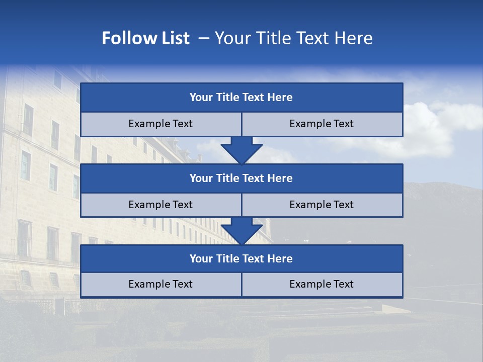 El Escorial Monastery, View From The Garden, Madrid, Spain PowerPoint Template