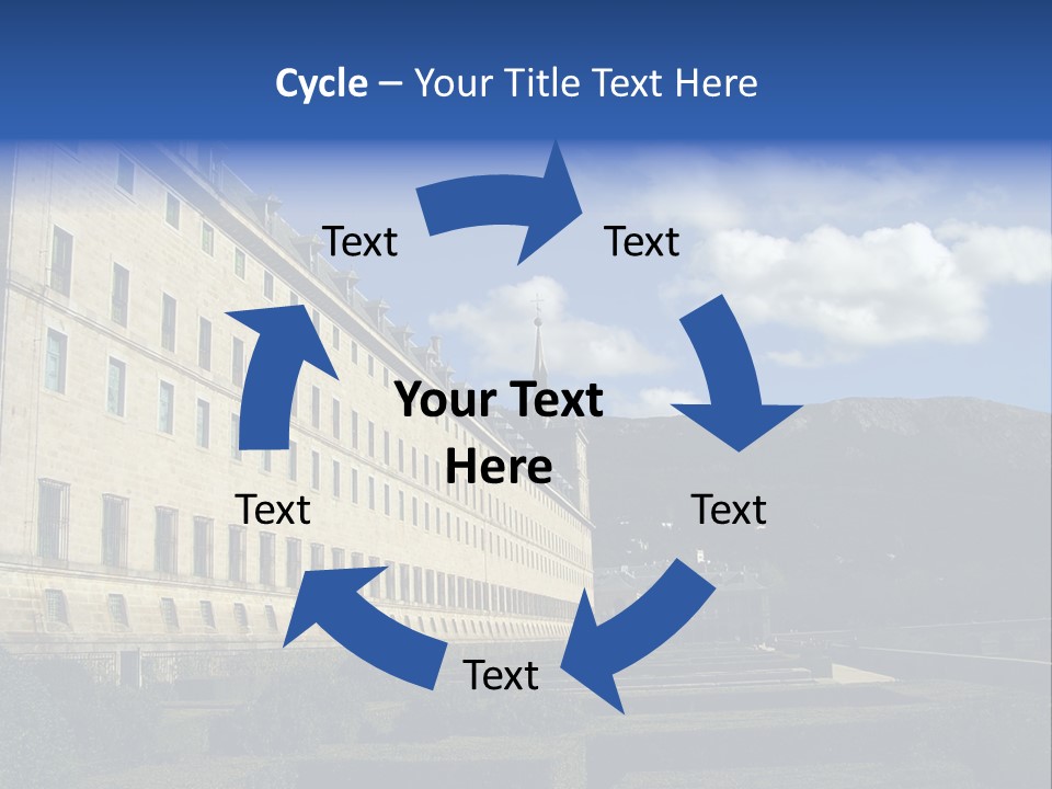 El Escorial Monastery, View From The Garden, Madrid, Spain PowerPoint Template
