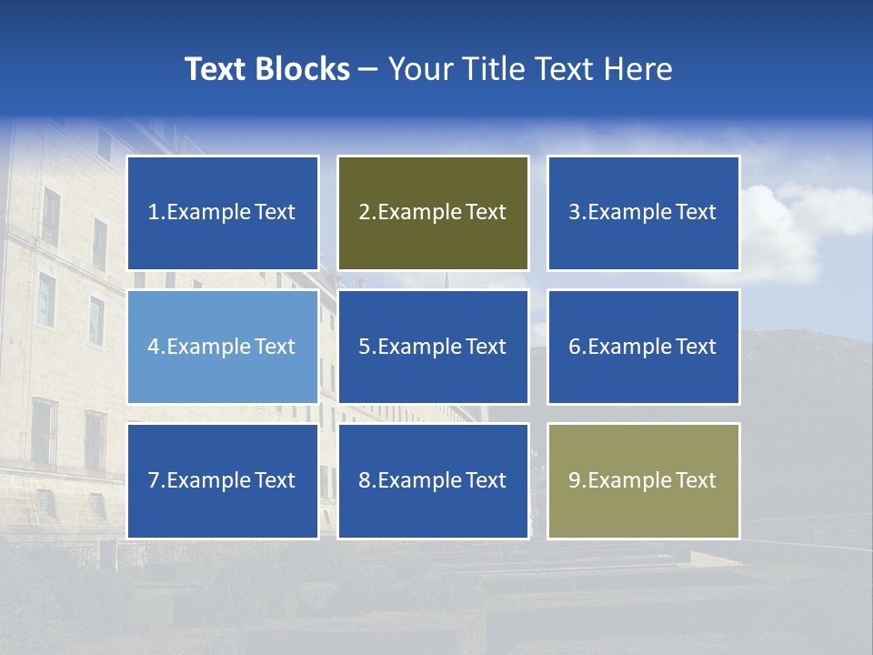 El Escorial Monastery, View From The Garden, Madrid, Spain PowerPoint Template