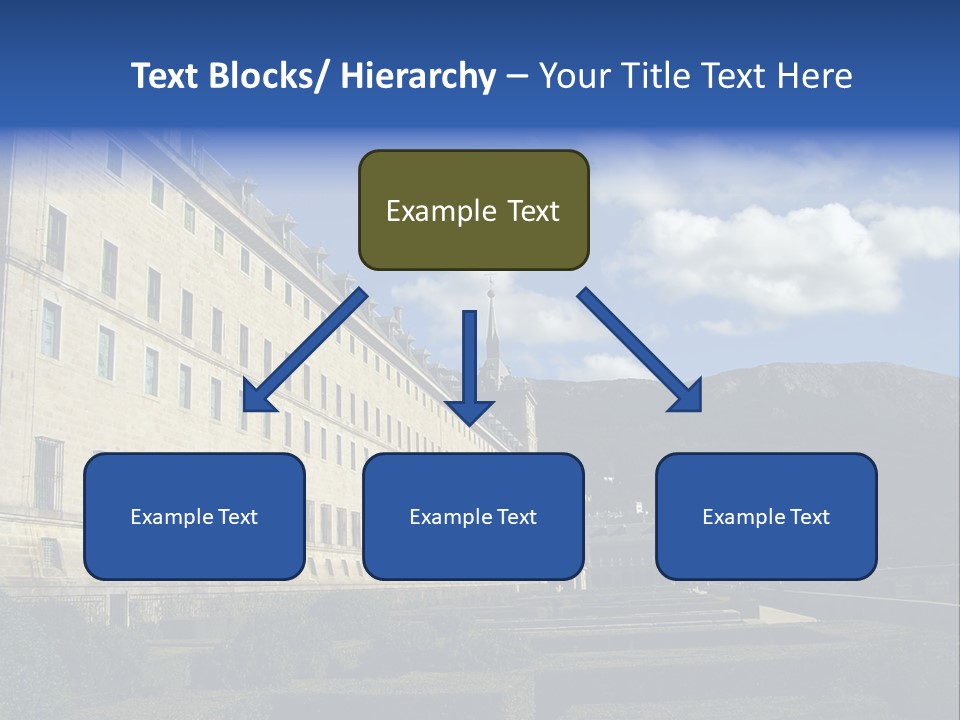 El Escorial Monastery, View From The Garden, Madrid, Spain PowerPoint Template
