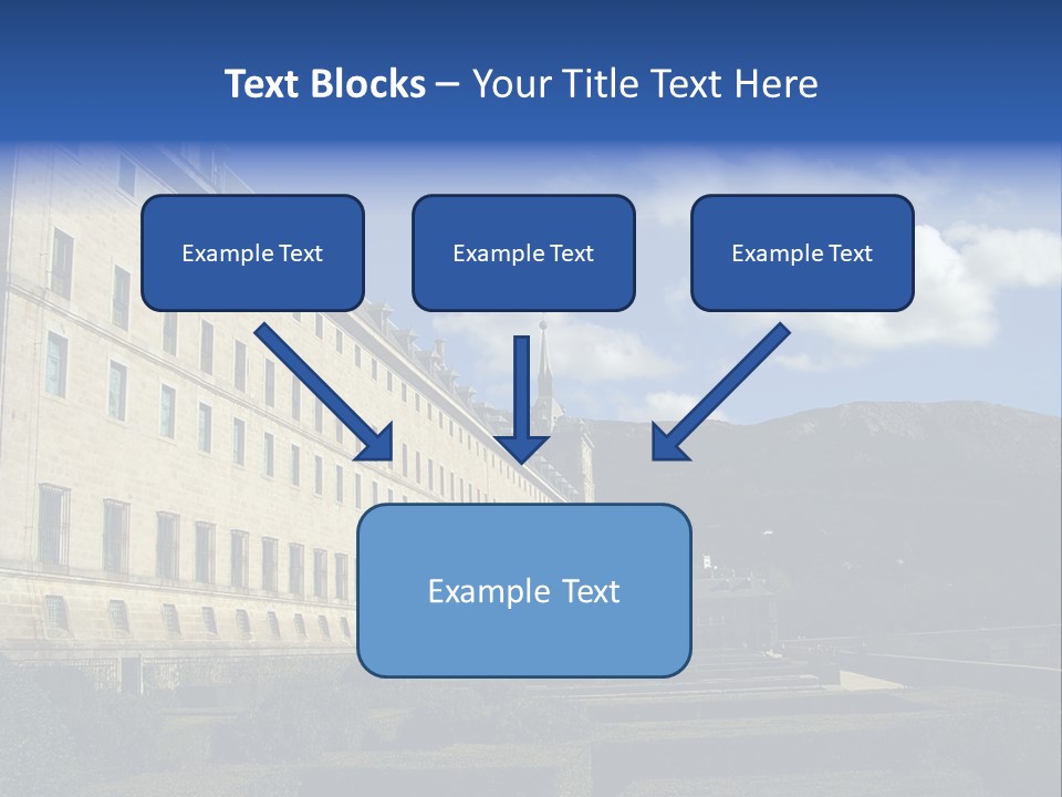 El Escorial Monastery, View From The Garden, Madrid, Spain PowerPoint Template