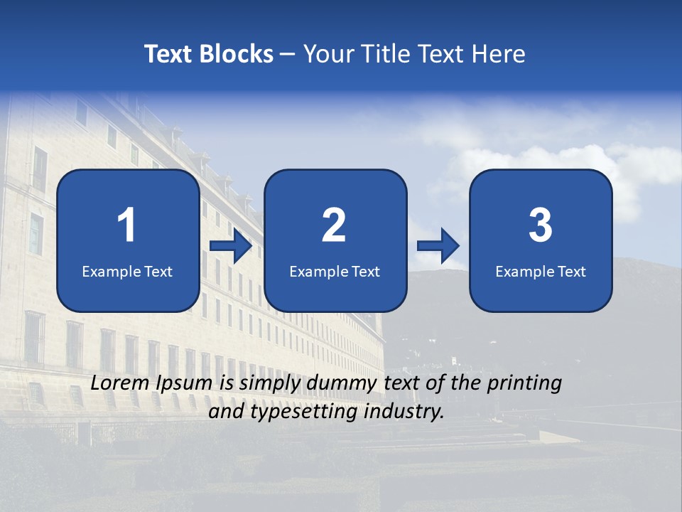 El Escorial Monastery, View From The Garden, Madrid, Spain PowerPoint Template