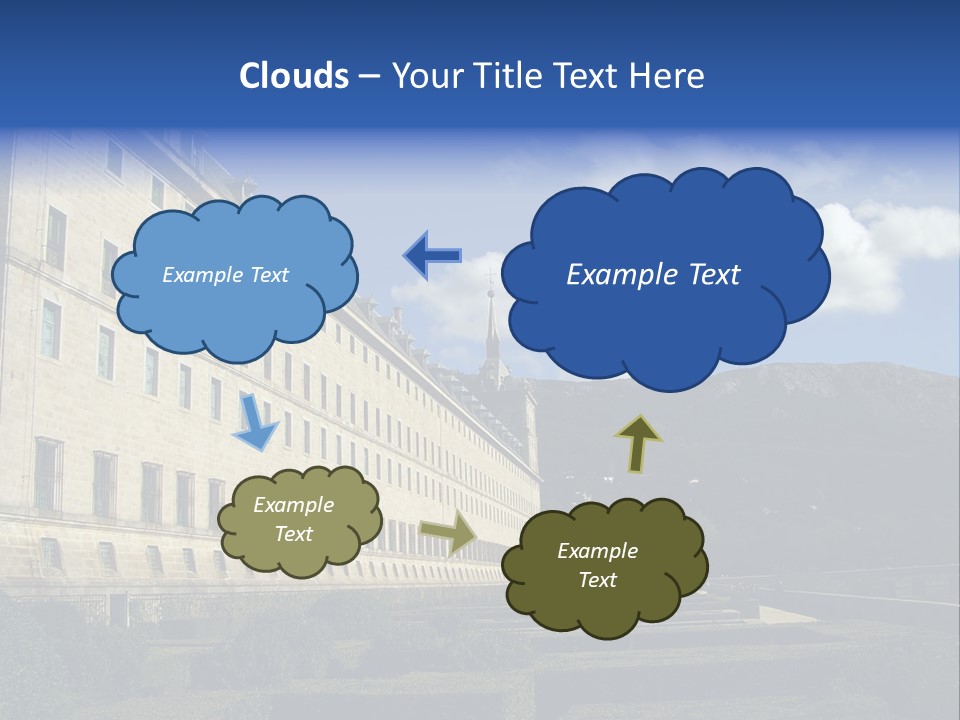 El Escorial Monastery, View From The Garden, Madrid, Spain PowerPoint Template