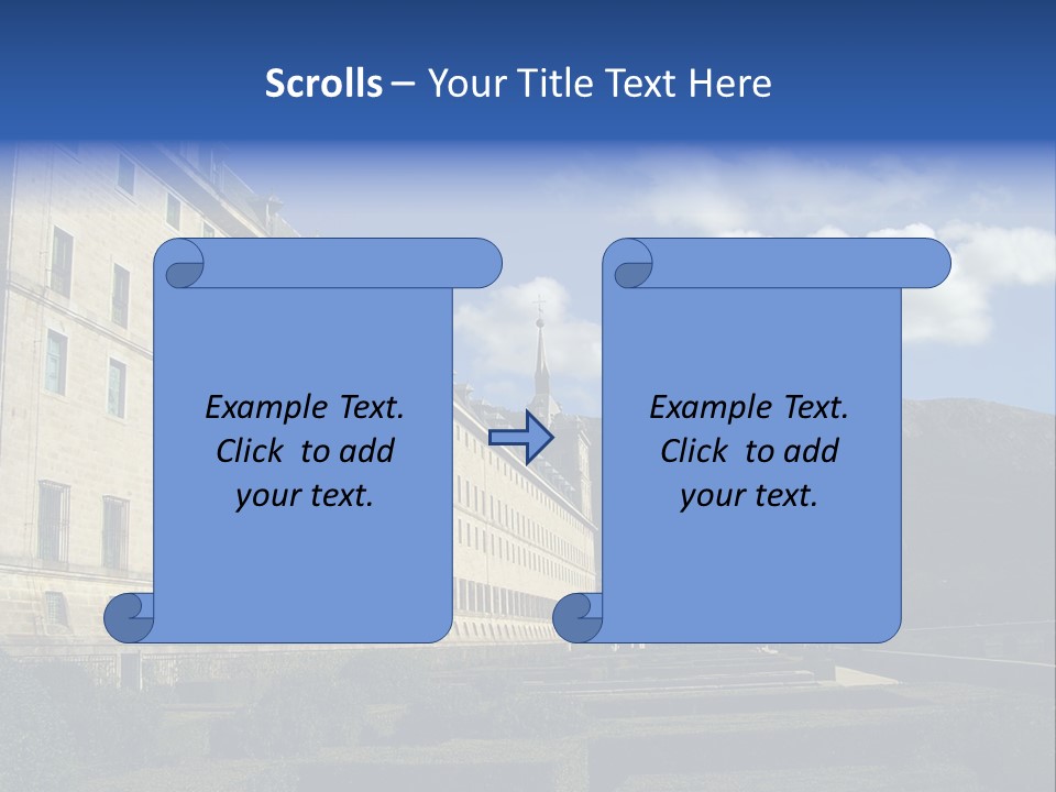 El Escorial Monastery, View From The Garden, Madrid, Spain PowerPoint Template