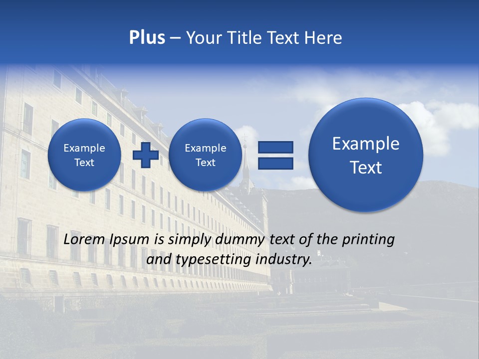 El Escorial Monastery, View From The Garden, Madrid, Spain PowerPoint Template