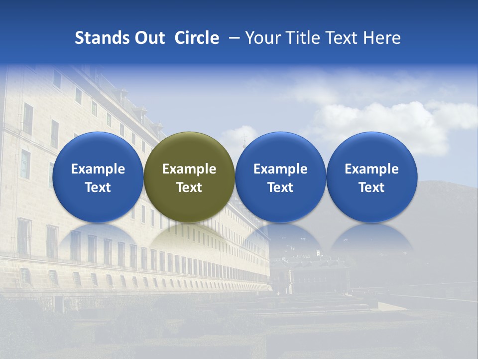 El Escorial Monastery, View From The Garden, Madrid, Spain PowerPoint Template