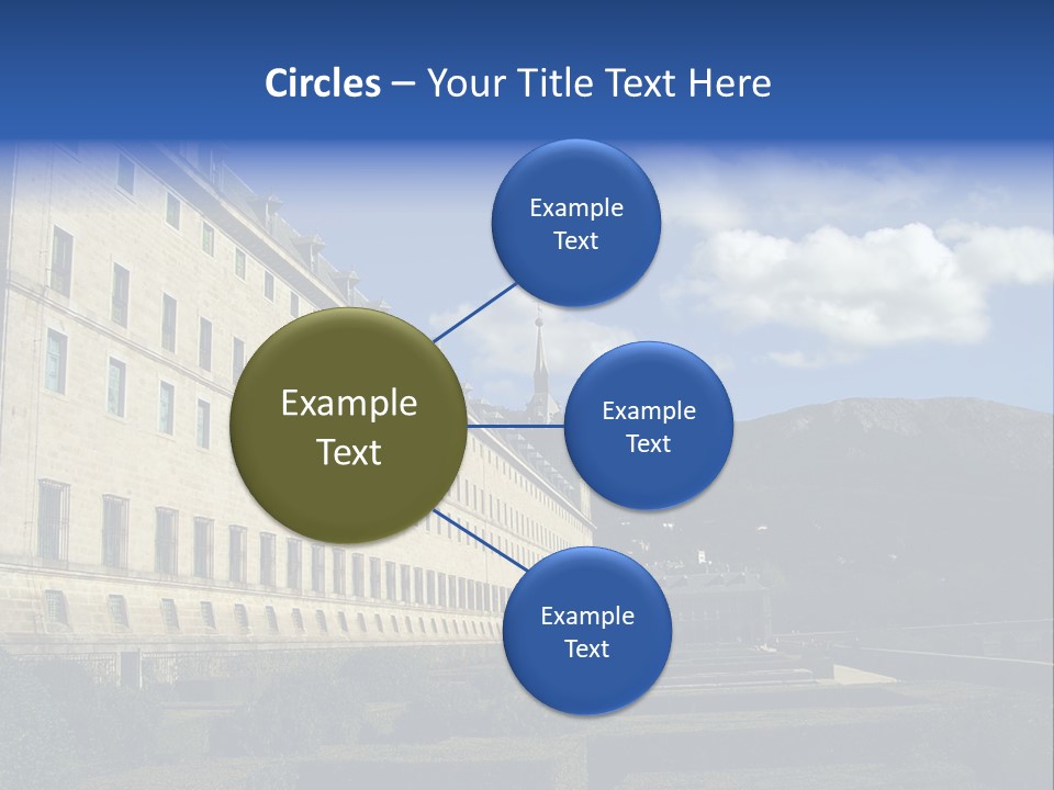 El Escorial Monastery, View From The Garden, Madrid, Spain PowerPoint Template