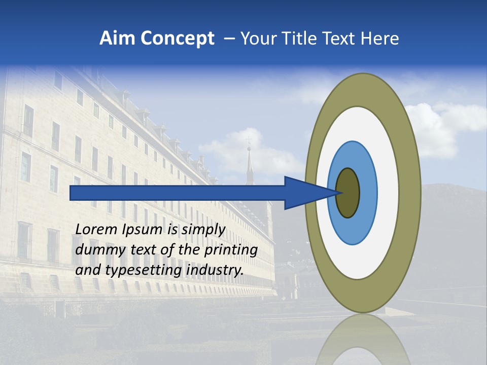 El Escorial Monastery, View From The Garden, Madrid, Spain PowerPoint Template