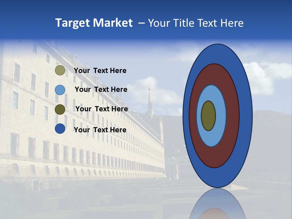 El Escorial Monastery, View From The Garden, Madrid, Spain PowerPoint Template