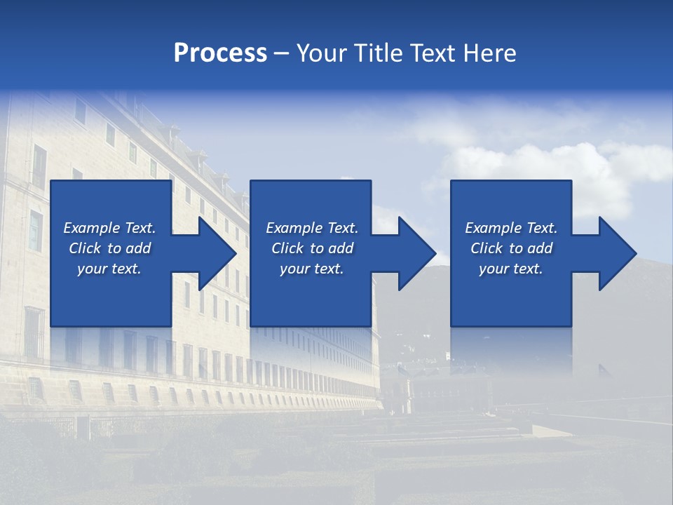 El Escorial Monastery, View From The Garden, Madrid, Spain PowerPoint Template