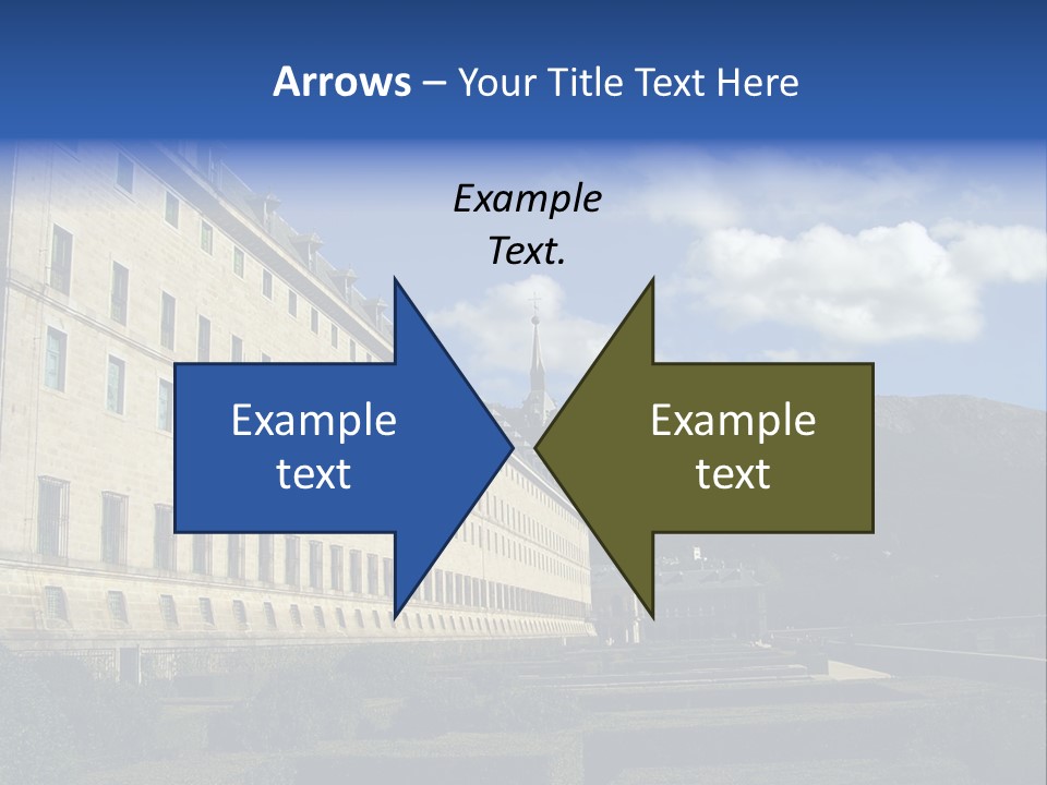 El Escorial Monastery, View From The Garden, Madrid, Spain PowerPoint Template