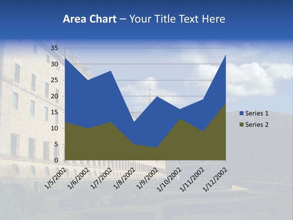 El Escorial Monastery, View From The Garden, Madrid, Spain PowerPoint Template