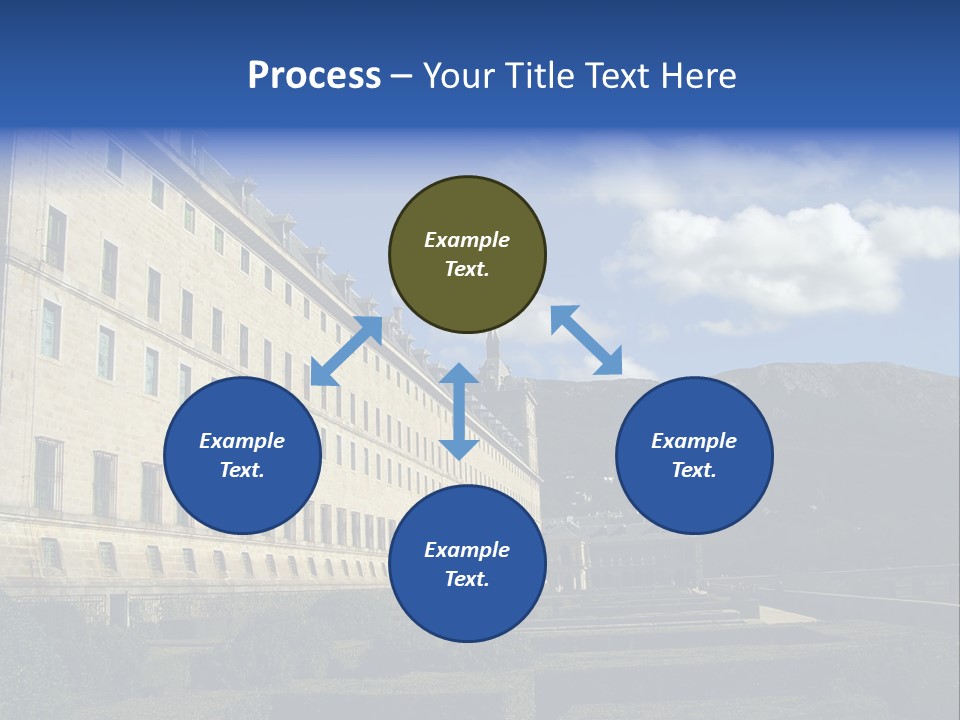 El Escorial Monastery, View From The Garden, Madrid, Spain PowerPoint Template