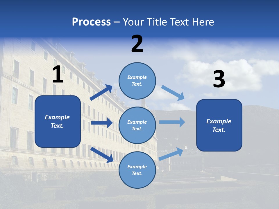 El Escorial Monastery, View From The Garden, Madrid, Spain PowerPoint Template