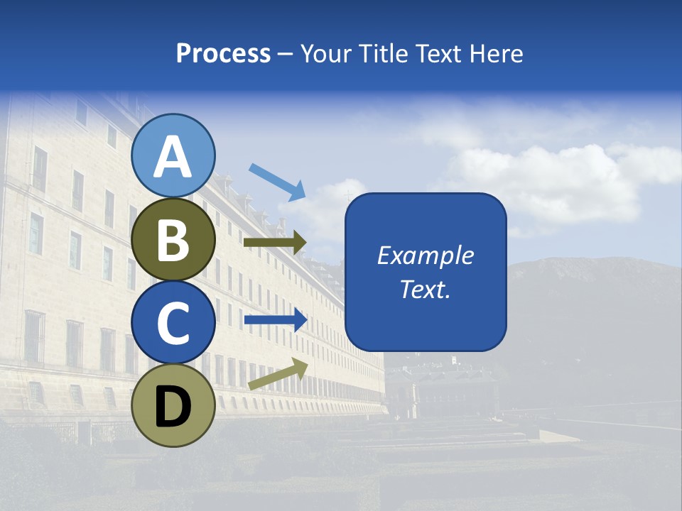 El Escorial Monastery, View From The Garden, Madrid, Spain PowerPoint Template