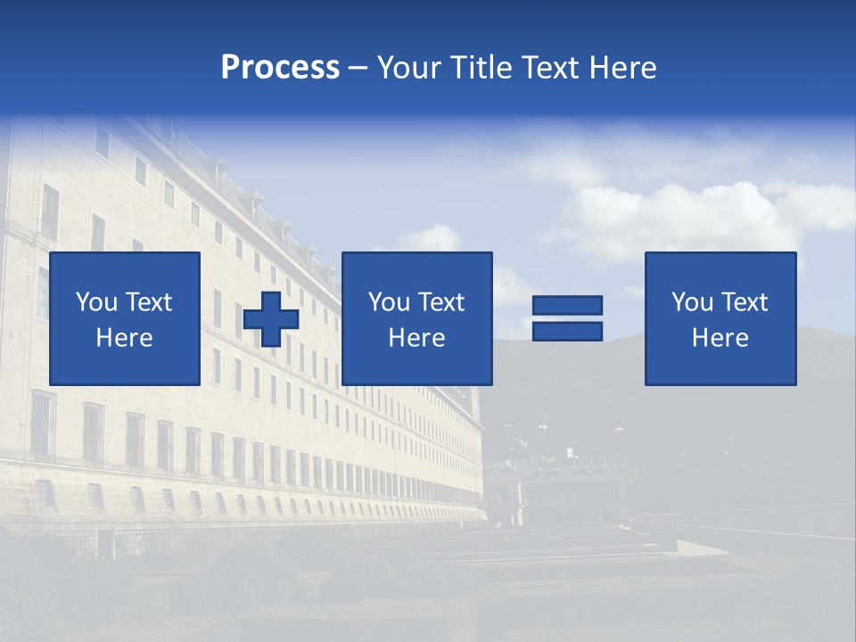 El Escorial Monastery, View From The Garden, Madrid, Spain PowerPoint Template