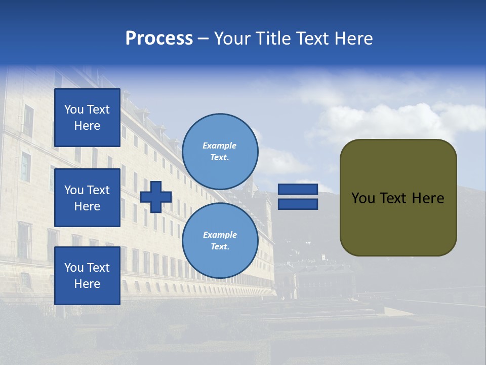 El Escorial Monastery, View From The Garden, Madrid, Spain PowerPoint Template