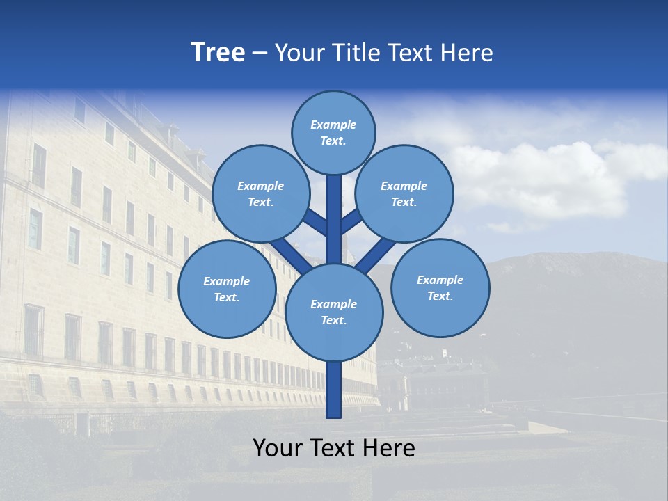 El Escorial Monastery, View From The Garden, Madrid, Spain PowerPoint Template
