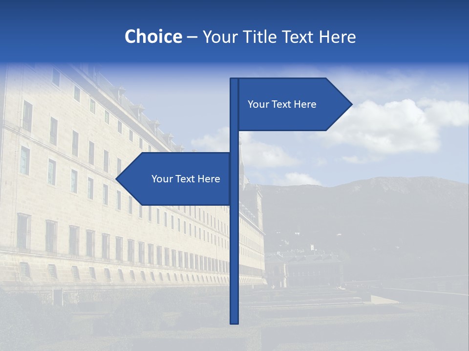 El Escorial Monastery, View From The Garden, Madrid, Spain PowerPoint Template