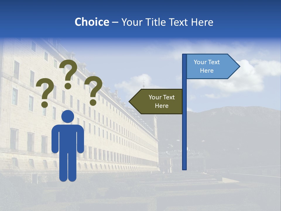 El Escorial Monastery, View From The Garden, Madrid, Spain PowerPoint Template