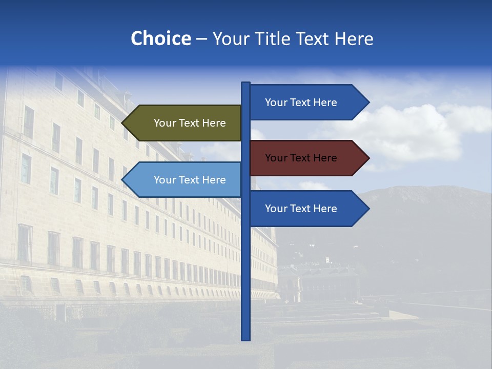 El Escorial Monastery, View From The Garden, Madrid, Spain PowerPoint Template