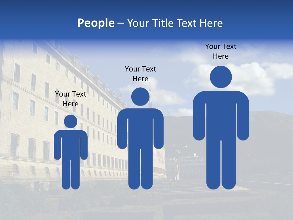 El Escorial Monastery, View From The Garden, Madrid, Spain PowerPoint Template