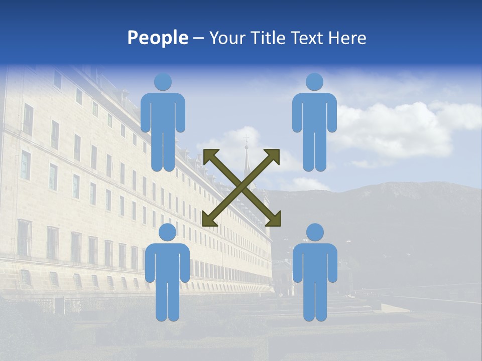 El Escorial Monastery, View From The Garden, Madrid, Spain PowerPoint Template