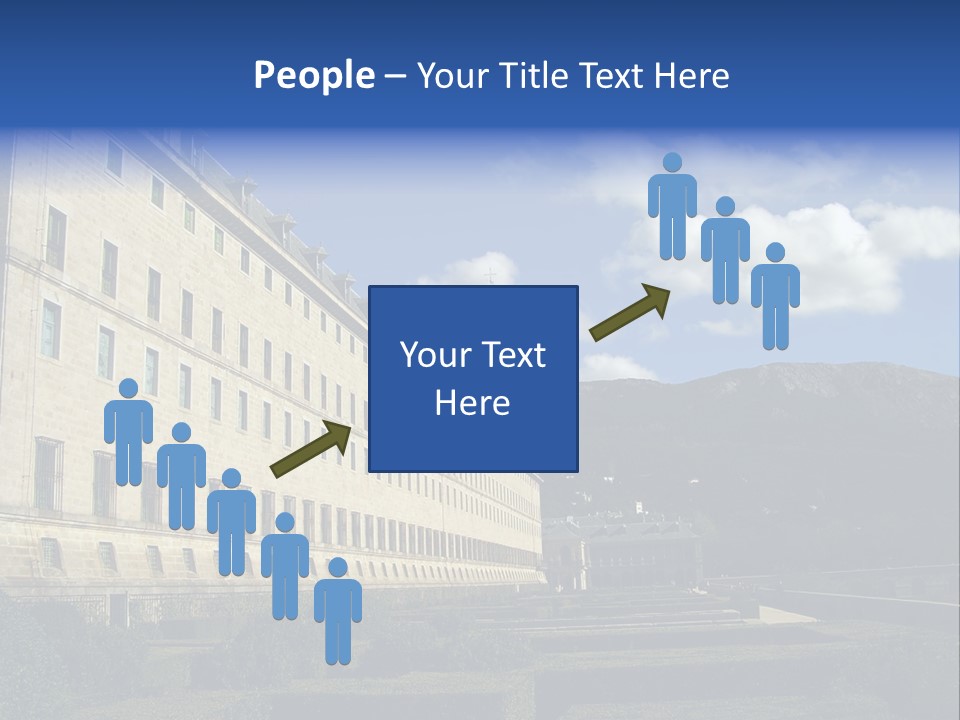 El Escorial Monastery, View From The Garden, Madrid, Spain PowerPoint Template