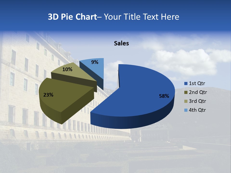 El Escorial Monastery, View From The Garden, Madrid, Spain PowerPoint Template