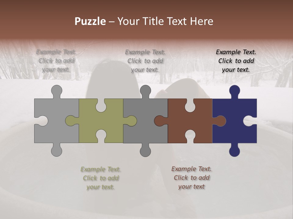 Young Japanese Woman In An Open Air Hot Onsen Bath PowerPoint Template