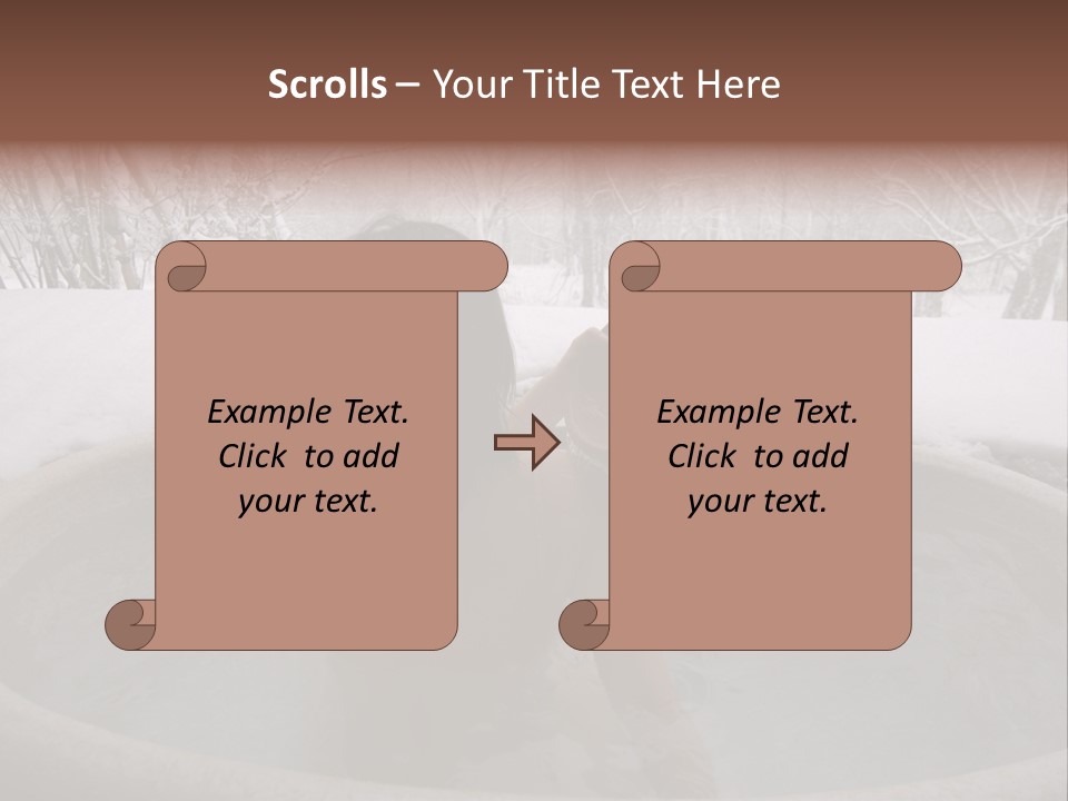 Young Japanese Woman In An Open Air Hot Onsen Bath PowerPoint Template