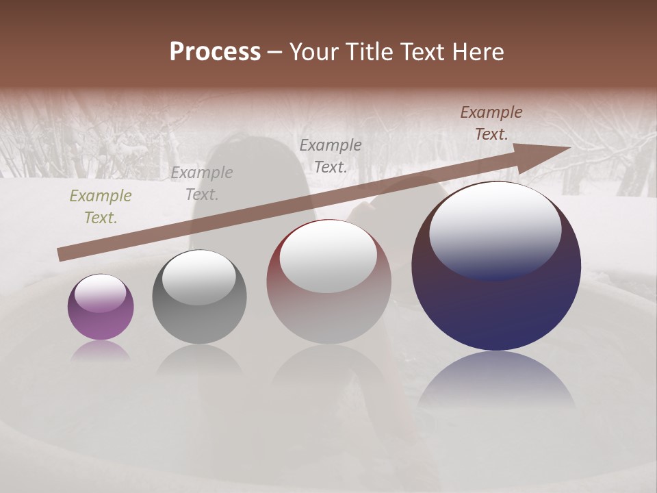 Young Japanese Woman In An Open Air Hot Onsen Bath PowerPoint Template