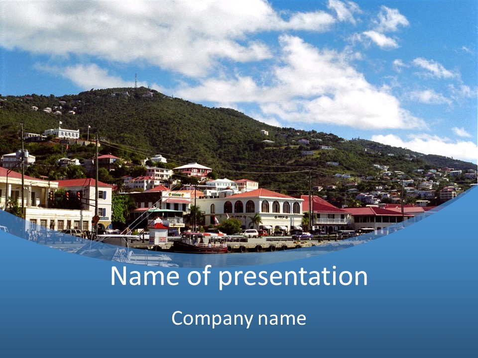 The Harbor Of St. Thomas, Us Virgin Islands PowerPoint Template