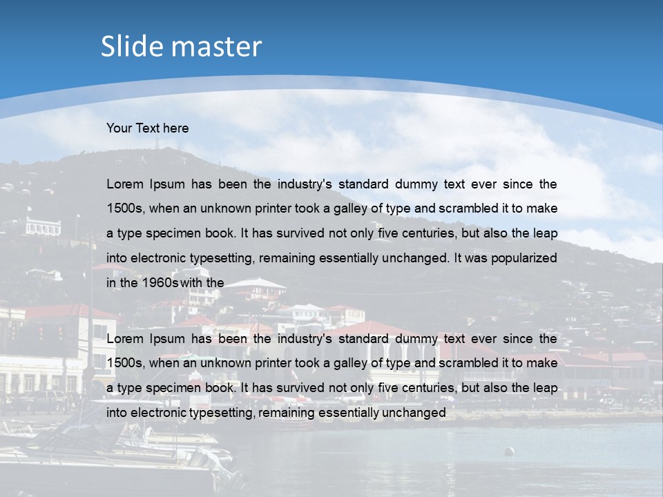 The Harbor Of St. Thomas, Us Virgin Islands PowerPoint Template